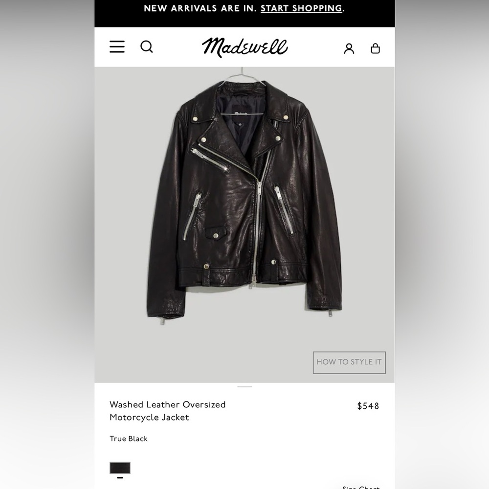 Madewell Oversized Leather Biker Jacket